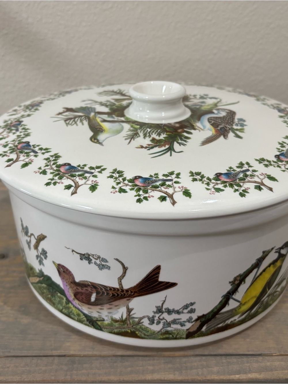 Vintage Portmeirion Birds of Britain 4 Qt Covered Casserole 1978 England